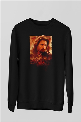 Unisex Son Samuray (The Last Samurai) Baskılı Siyah Sweatshirt