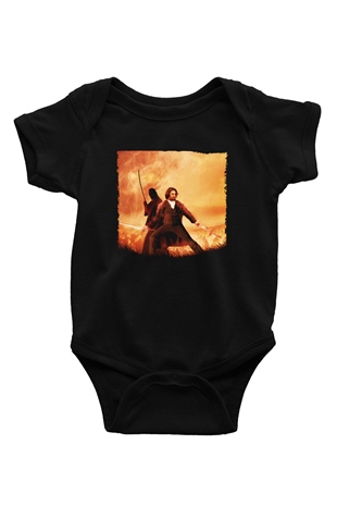 Unisex Son Samuray (The Last Samurai) Baskılı Siyah Bebek Body - Zıbın