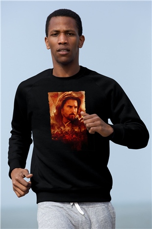 Unisex Son Samuray (The Last Samurai) Baskılı Siyah Sweatshirt