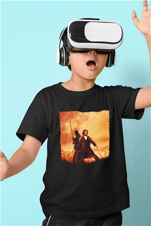 Unisex Son Samuray (The Last Samurai) Baskılı Siyah Çocuk Tshirt