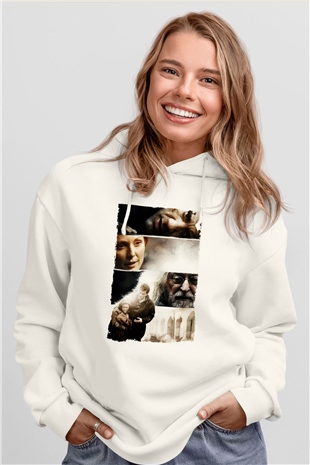 Unisex Son Umut - Children of Men Baskılı Beyaz Kapüşonlu Sweatshirt