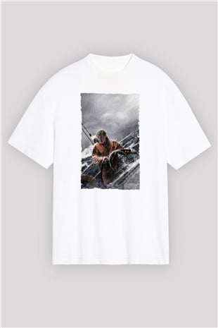 Unisex Sona Doğru - All Is Lost Baskılı Beyaz Oversize Tişört