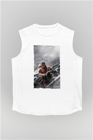 Unisex Sona Doğru - All Is Lost Baskılı Beyaz Kolsuz Tişört