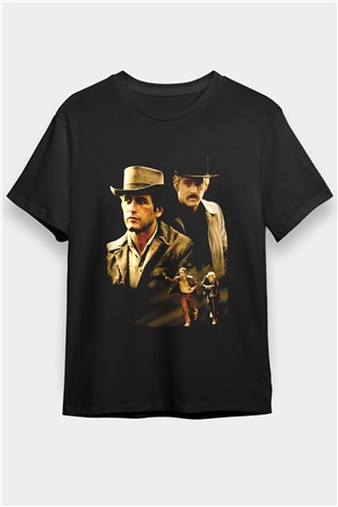 Sonsuz Ölüm (Butch Cassidy and the Sundance Kid) Baskılı Siyah Tişört