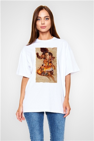 Unisex Soysuzlar Çetesi (Inglourious Basterds) Baskılı Beyaz Oversize Tişört