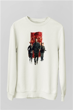 Unisex Soysuzlar Çetesi (Inglourious Basterds) Baskılı Beyaz Sweatshirt