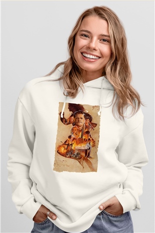 Unisex Soysuzlar Çetesi (Inglourious Basterds) Baskılı Beyaz Kapüşonlu Sweatshirt