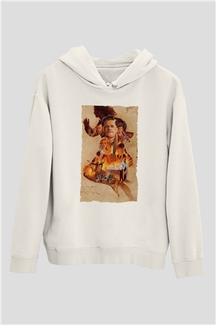 Unisex Soysuzlar Çetesi (Inglourious Basterds) Baskılı Beyaz Kapüşonlu Sweatshirt