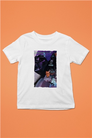 Unisex Star Wars Baskılı Beyaz Çocuk Tshirt