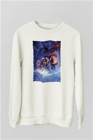 Unisex Star Wars İmparatorun Dönüşü (The Empire Strikes Back) Baskılı Beyaz Sweatshirt