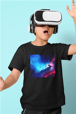 Unisex Star Wars Skywalkerın Yükselişi (Star Wars The Rise of Skywalker) Baskılı Siyah Çocuk Tişört