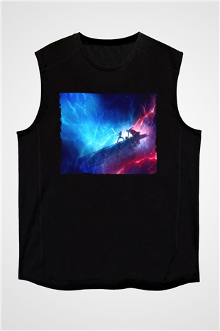 Unisex Star Wars Skywalkerın Yükselişi (Star Wars The Rise of Skywalker) Baskılı Siyah Kolsuz Tişört