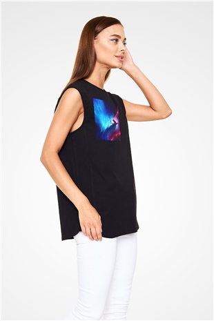 Unisex Star Wars Skywalkerın Yükselişi (Star Wars The Rise of Skywalker) Baskılı Siyah Kolsuz Tişört