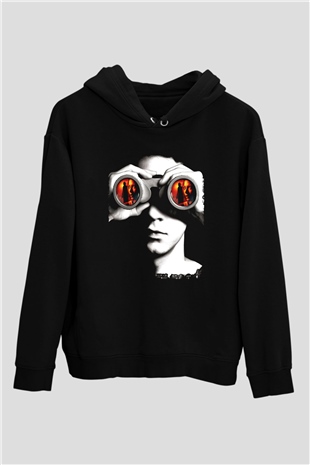 Unisex Şüphe (Disturbia) Baskılı Siyah Kapüşonlu Sweatshirt