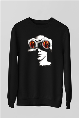 Unisex Şüphe (Disturbia) Baskılı Siyah Sweatshirt