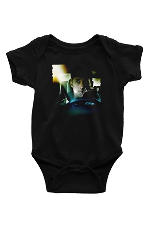 Unisex Sürücü (Drive) Baskılı Siyah Bebek Body - Zıbın