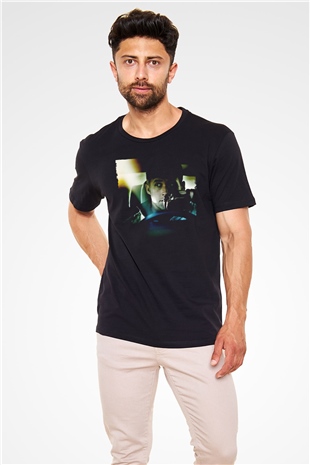Sürücü (Drive) Baskılı Siyah Tshirt