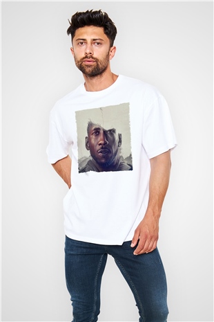 Unisex Swan Song Baskılı Beyaz Oversize Tişört