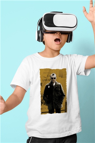 Unisex Taksi Şoförü (Taxi Driver) Baskılı Beyaz Çocuk Tshirt