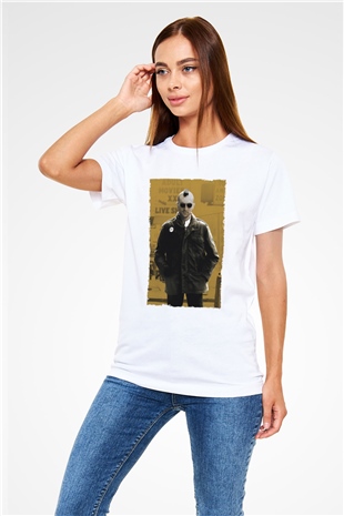 Taksi Şoförü (Taxi Driver) Baskılı Beyaz Tshirt