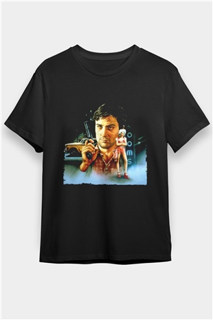 Taksi Şoförü (Taxi Driver) Baskılı Siyah Tshirt