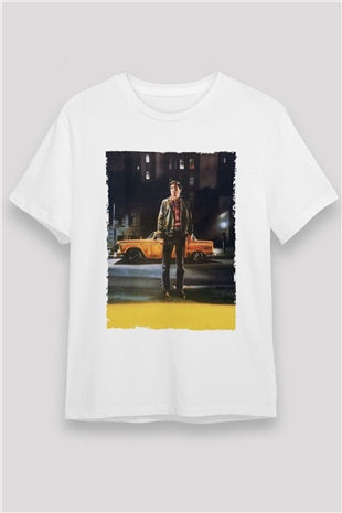 Taksi Şoförü (Taxi Driver) Baskılı Beyaz Tişört