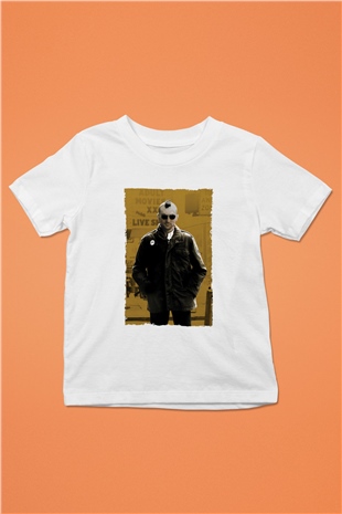Unisex Taksi Şoförü (Taxi Driver) Baskılı Beyaz Çocuk Tshirt