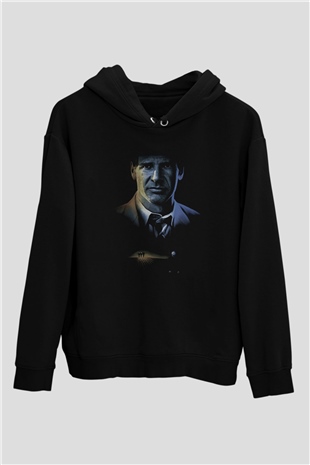 Unisex Tanık (Witness) Baskılı Siyah Kapüşonlu Sweatshirt