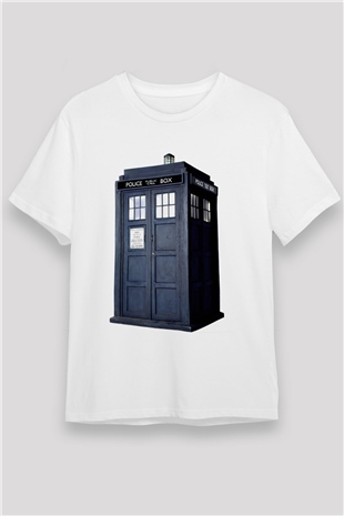 Tardis - Doctor Who Baskılı Beyaz T-shirt