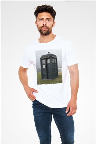 Tardis - Doctor Who Baskılı Beyaz Tshirt