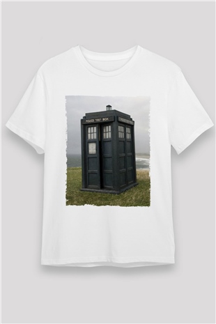 Tardis - Doctor Who Baskılı Beyaz Tshirt