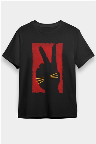 Tavşan Jojo (Jojo Rabbit) Baskılı Siyah Tshirt