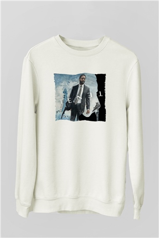 Unisex Tenet Baskılı Beyaz Sweatshirt