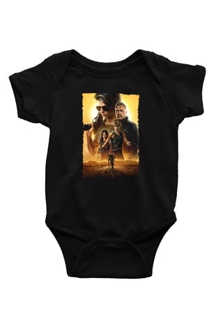 Unisex Terminatör Kara Kader (Terminator Dark Fate) Baskılı Siyah Bebek Body - Zıbın