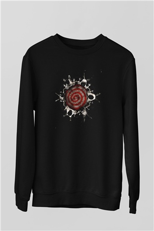 Unisex Testere VI (Saw VI) Baskılı Siyah Sweatshirt