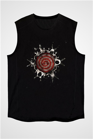 Unisex Testere VI (Saw VI) Baskılı Siyah Kolsuz T-shirt
