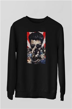 Unisex The Boys Baskılı Siyah Sweatshirt