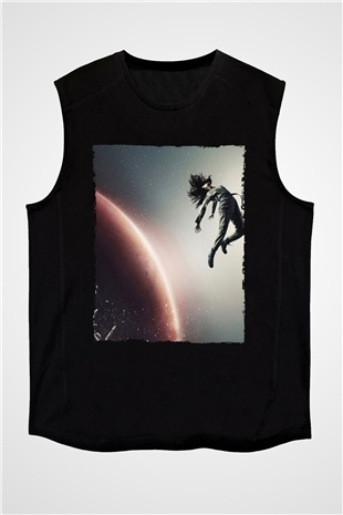 Unisex The Expanse Baskılı Siyah Kolsuz Tshirt