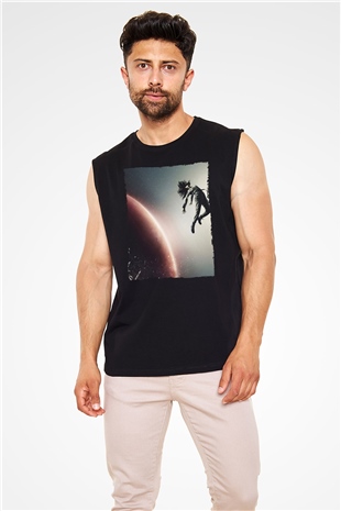 Unisex The Expanse Baskılı Siyah Kolsuz Tshirt