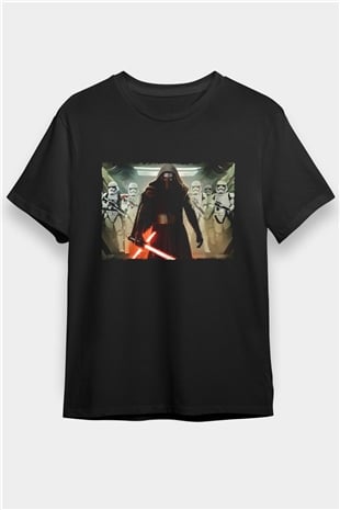 The Force Awakens Kylo Ren Baskılı Siyah T-Shirt