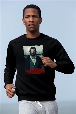 Unisex The Free State of Jones Baskılı Siyah Sweatshirt