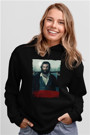 Unisex The Free State of Jones Baskılı Siyah Kapüşonlu Sweatshirt