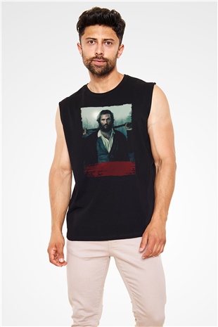 Unisex The Free State of Jones Baskılı Siyah Kolsuz Tişört