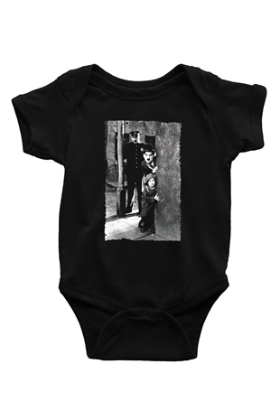 Unisex The Kid Baskılı Siyah Bebek Body - Zıbın