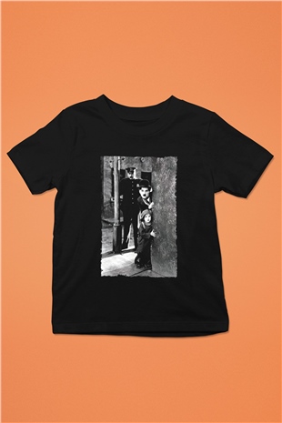 Unisex The Kid Baskılı Siyah Çocuk Tişört