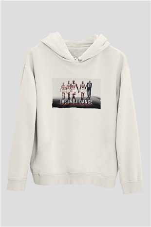 Unisex The Last Dance Baskılı Beyaz Kapüşonlu Sweatshirt