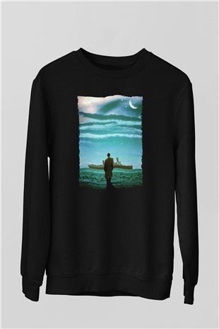 Unisex The Legend of 1900 Baskılı Siyah Sweatshirt