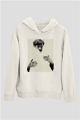 Unisex The Lobster Baskılı Beyaz Kapüşonlu Sweatshirt