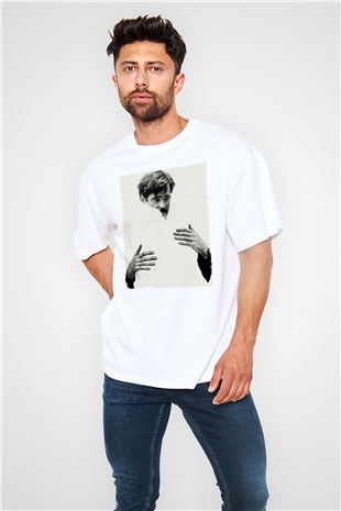 Unisex The Lobster Baskılı Beyaz Oversize Oversize T-shirt