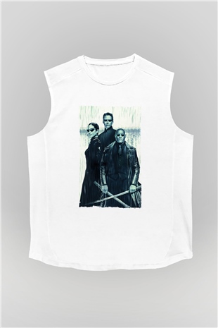 Unisex The Matrix Revolutions Baskılı Beyaz Kolsuz Tişört